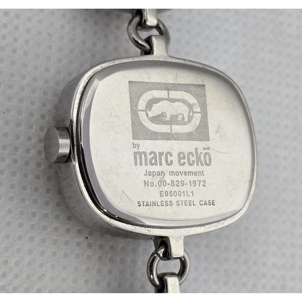 Women's Ecko Unltd Rectangle Silver Tone Crystal Rhinestone Bracelet Watch 04 - Picture 10 of 10